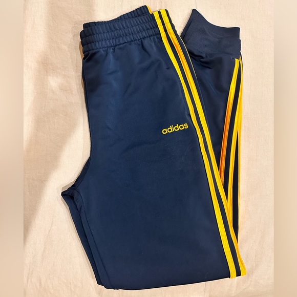 EUC ADUDAS Iconic Jogger Track Pant GOLD\BLUE - Picture 1 of 3